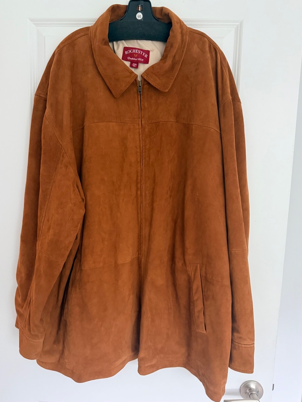 Rochester men’s 3XB caramel brown suede full zip jacket